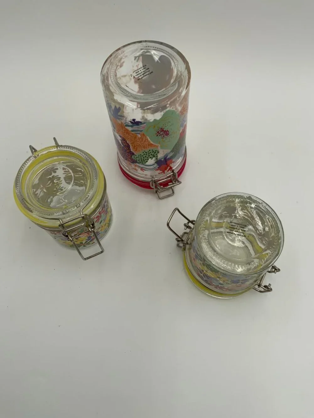 New Set of 3 JENNY Anthropologie Home Lidded Glass Jars